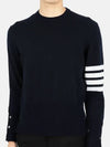 Diagonal Classic Cashmere Knit Top Navy - THOM BROWNE - BALAAN 3