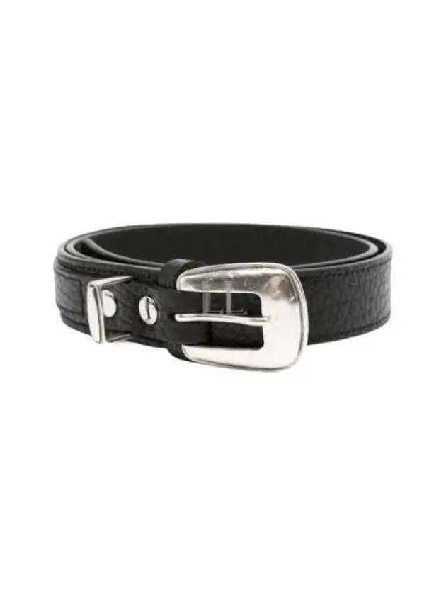 Minimal Western Cow Leather Belt Black - LEMAIRE - BALAAN 2