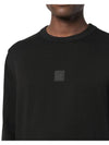 Logo Patch Cotton Sweatshirt Black - CP COMPANY - BALAAN 6