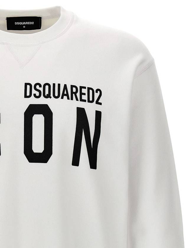 Icon Logo Crew Neck Sweatshirt White - DSQUARED2 - BALAAN 4