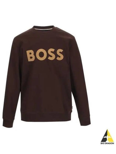 Flock print logo cotton sweatshirt 50477309 210 - BOSS - BALAAN 1