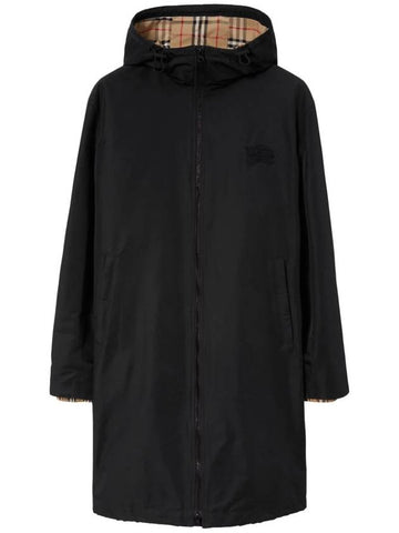 EKD Nylon Hooded Trench Coat Black - BURBERRY - BALAAN 1