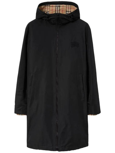 EKD Nylon Hooded Trench Coat Black - BURBERRY - BALAAN 1