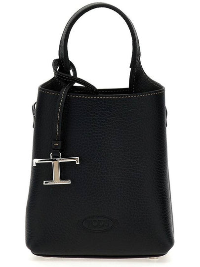 Micro Leather Mini Tote Bag Black - TOD'S - BALAAN 2