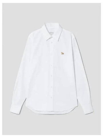 Men s Classic Shirt Blouse Southern Fox Patch Cotton Poplin White Domestic Product - MAISON KITSUNE - BALAAN 1