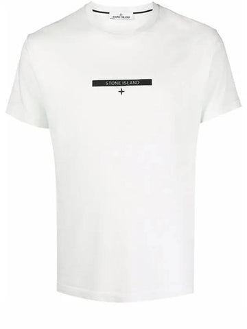 Men's Micro Graphic Circle Logo Print Short Sleeve T-Shirt White - STONE ISLAND - BALAAN 1