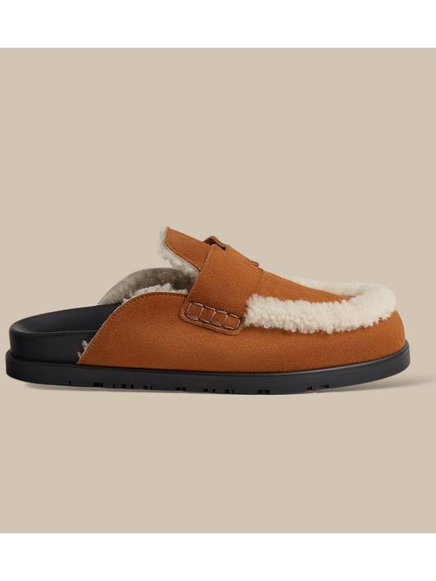 Fleece Suede Shearling Mule Uggs - HERMES - BALAAN 8