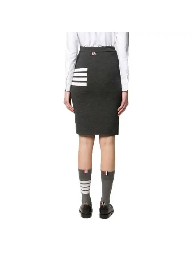 Women's Fine Merino Wool 4 Bar Stitch Pencil Skirt Dark Grey - THOM BROWNE - BALAAN 5