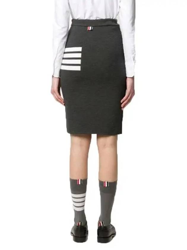 Women's Fine Merino Wool 4 Bar Stitch Pencil Skirt Dark Grey - THOM BROWNE - BALAAN 6