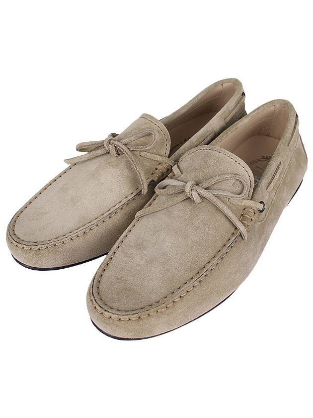 Men's City Gommino Suede Driving Shoes Beige - TOD'S - BALAAN 2