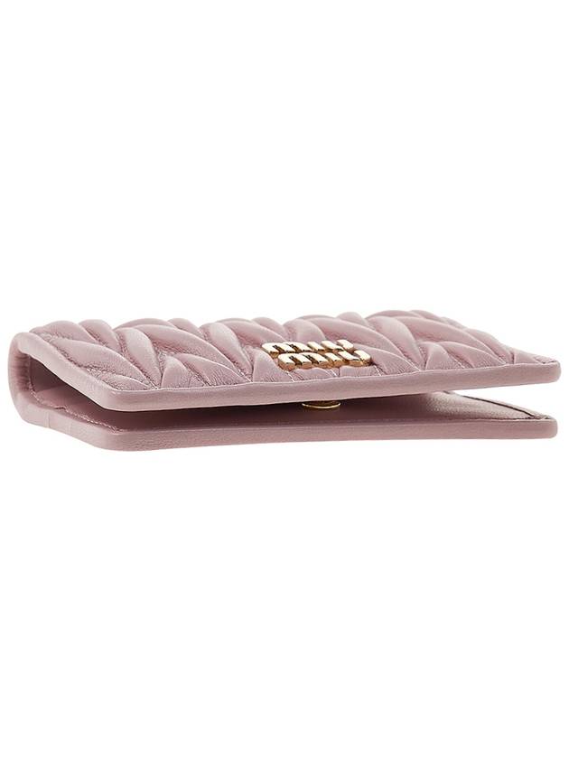 Matelasse Nappa Leather Card Wallet Pink - MIU MIU - BALAAN 6