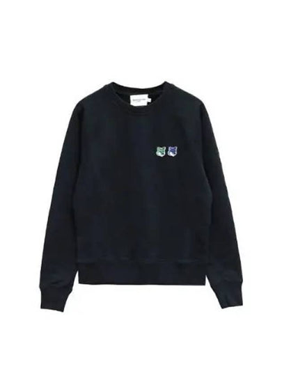 Double Head Fox Patch Sweatshirt Black - MAISON KITSUNE - BALAAN 2