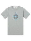 Marble One Logo Print Short Sleeve T-Shirt Grey - STONE ISLAND - BALAAN 2