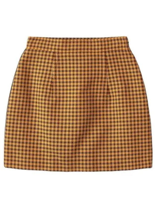 Mini Check Skirt Orange Burgundy Women s - MARNI - BALAAN 1