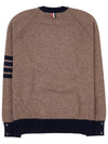 Wool 4 Bar Pullover Knit Top Medium Brown - THOM BROWNE - BALAAN 3