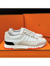 Men's Trail Sneakers Calfskin Multicolor White Orange - HERMES - BALAAN 4