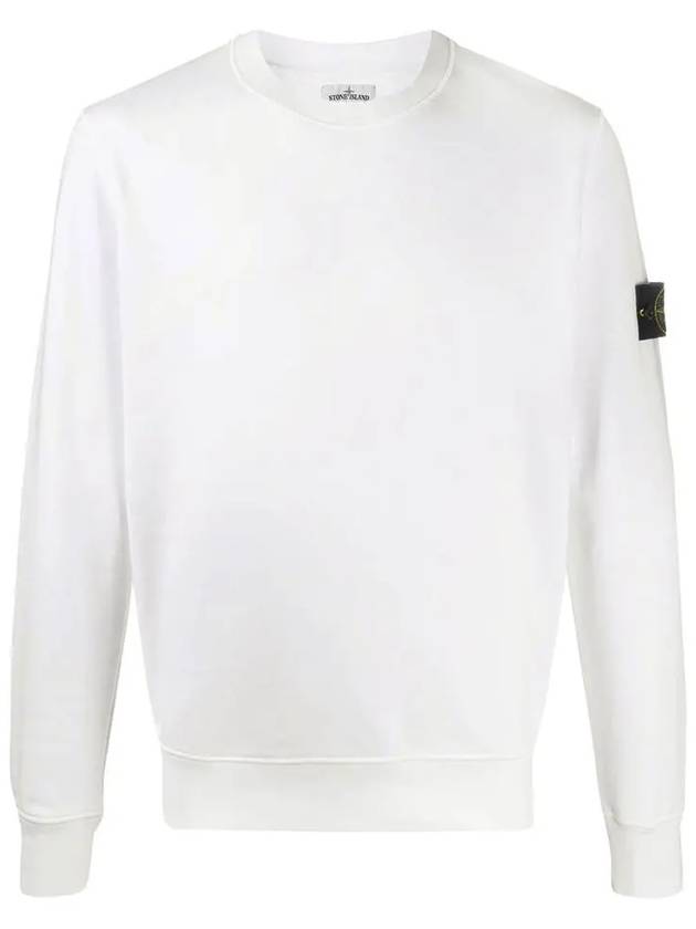 Garment Dyed Cotton Crewneck Sweatshirt Ivory - STONE ISLAND - BALAAN 3