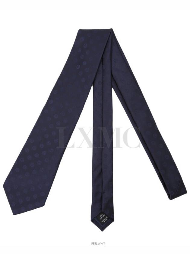 Men s Tie CC Logo Silk Blue Quilted Gift - CHANEL - BALAAN 4