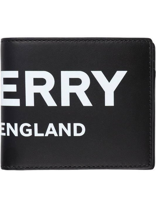 England Logo Printed Half Wallet Black - BURBERRY - BALAAN 1