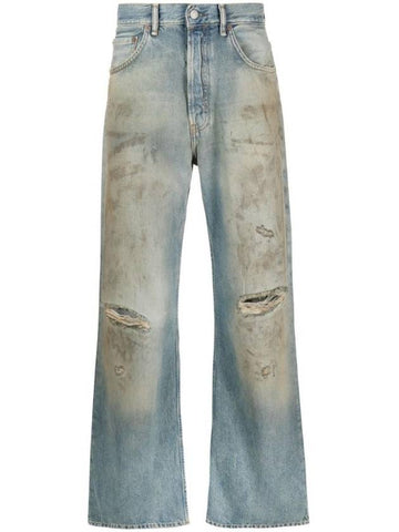 Distressed Loose Fit Jeans Light Blue - ACNE STUDIOS - BALAAN 1