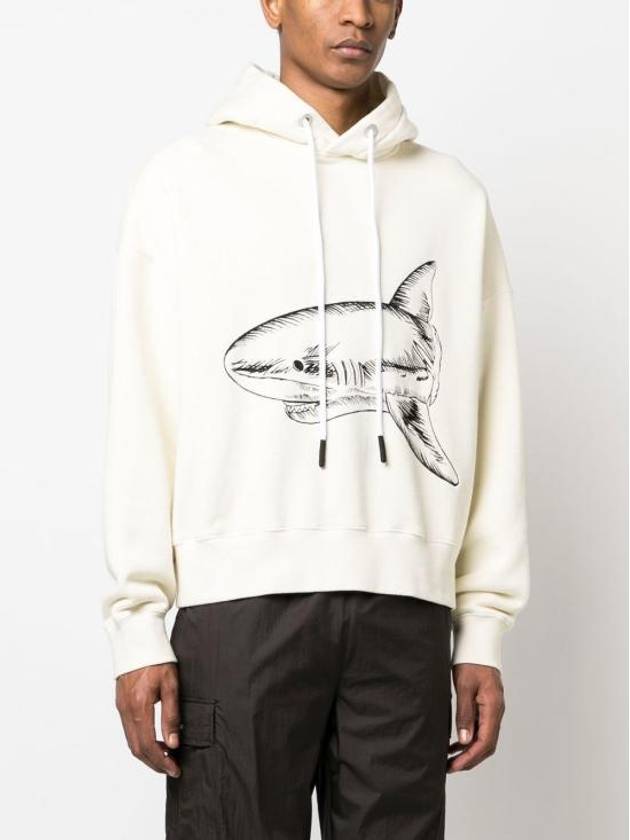 Split Shark Hoodie Beige - PALM ANGELS - BALAAN 6