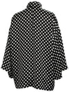 Polka Dot Bow Satin Blouse Black - SAINT LAURENT - BALAAN 3