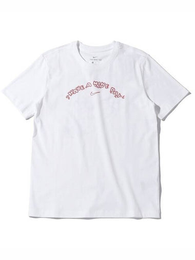 Men's Have A Nice Day Short Sleeve T-Shirt White - NIKE - BALAAN 1