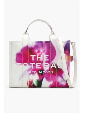 Floral Leather Medium Tote White Multi MBBAA24012PCH - MARC JACOBS - BALAAN 1