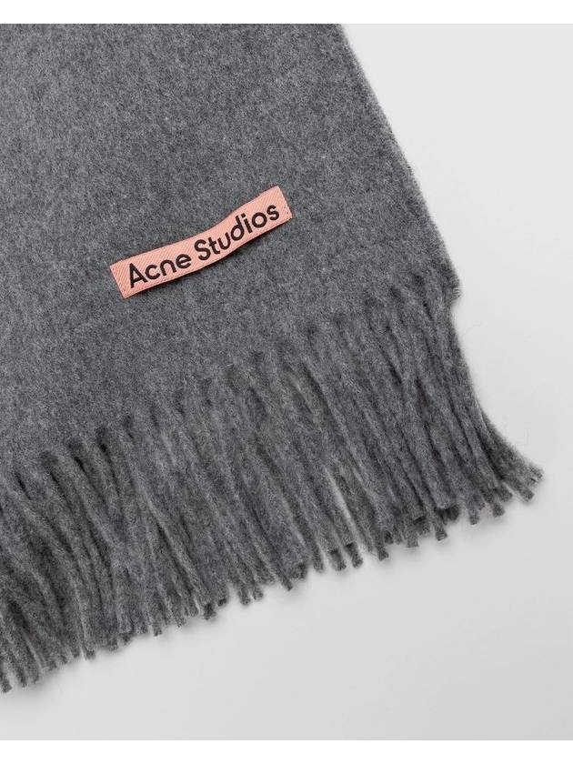 Wool Fringe Scarf Grey Melange - ACNE STUDIOS - BALAAN 5