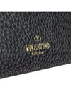 Rockstud Calfskin Card Wallet Black - VALENTINO - BALAAN 7