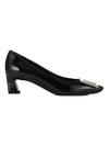 Trompette Metal Buckle Pumps Black - ROGER VIVIER - BALAAN.