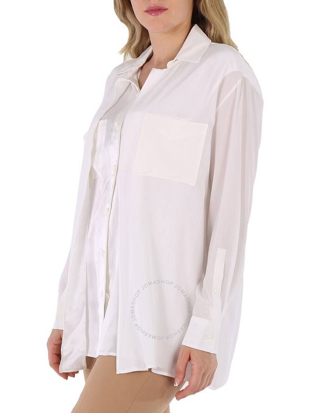 Women's Logo Applique Overfit Shirt White - BURBERRY - BALAAN 4