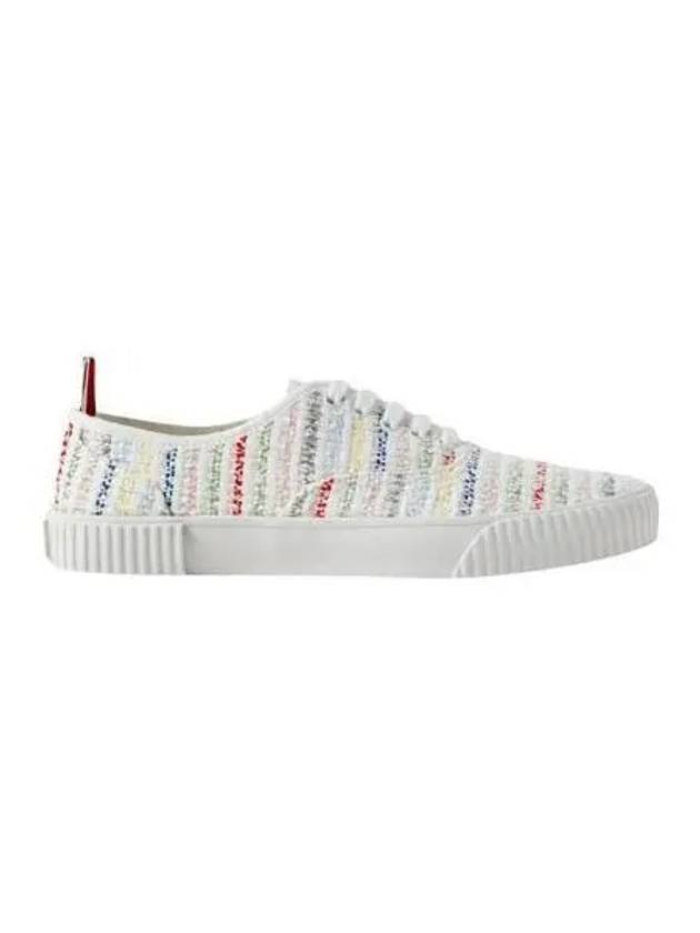 Trimmed tweed sneakers white MFD201A F0262 - THOM BROWNE - BALAAN 1