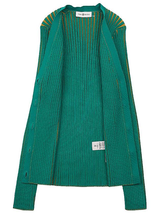 Women's Two-Tone Stretch Cardigan Green - TORY BURCH - BALAAN 11