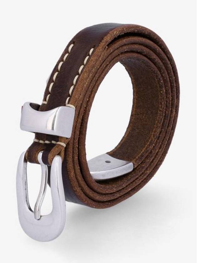 Metal Buckle 2cm Leather Belt Marrone - OUR LEGACY - BALAAN 2