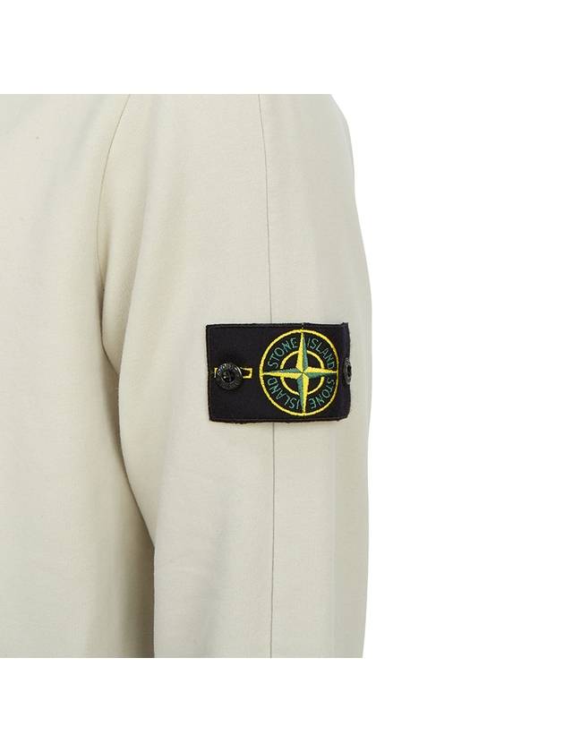 Stretch Cotton Fleece Mock Turtleneck Sweatshirt Stucco - STONE ISLAND - BALAAN 7