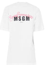 Back Logo Print Short Sleeve T-Shirt White - MSGM - BALAAN 1