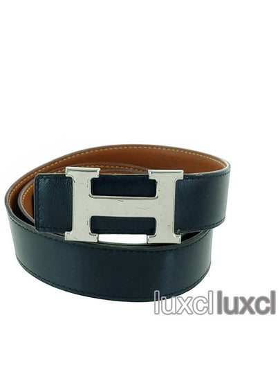 Vintage H reversible leather belt - HERMES - BALAAN 2