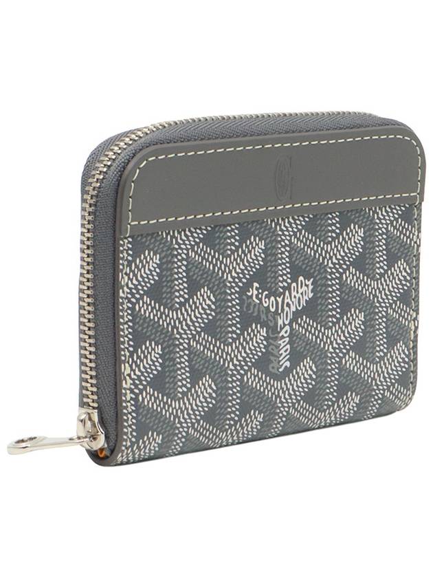 Gray Goyadin Canvas Matignon Zipper Mini Card Wallet MATIGNMINTY51CL51P - GOYARD - BALAAN 3