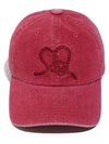 Heart Note Embroidery Ball Cap Red - OGARP - BALAAN 1