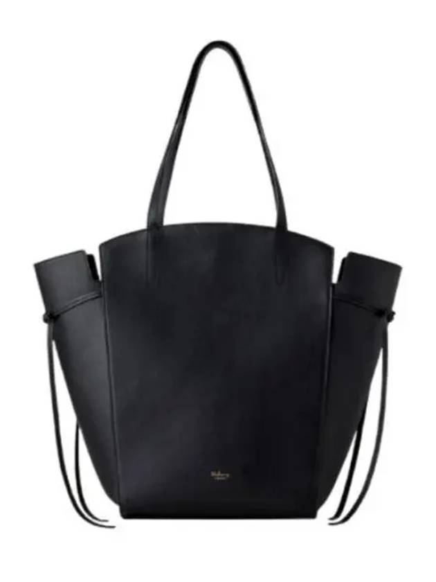 Clovelly Embossed Logo Classic Leather Tote Bag Black - MULBERRY - BALAAN 2