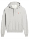 Heart Small Logo Hoodie Grey - AMI - BALAAN 4