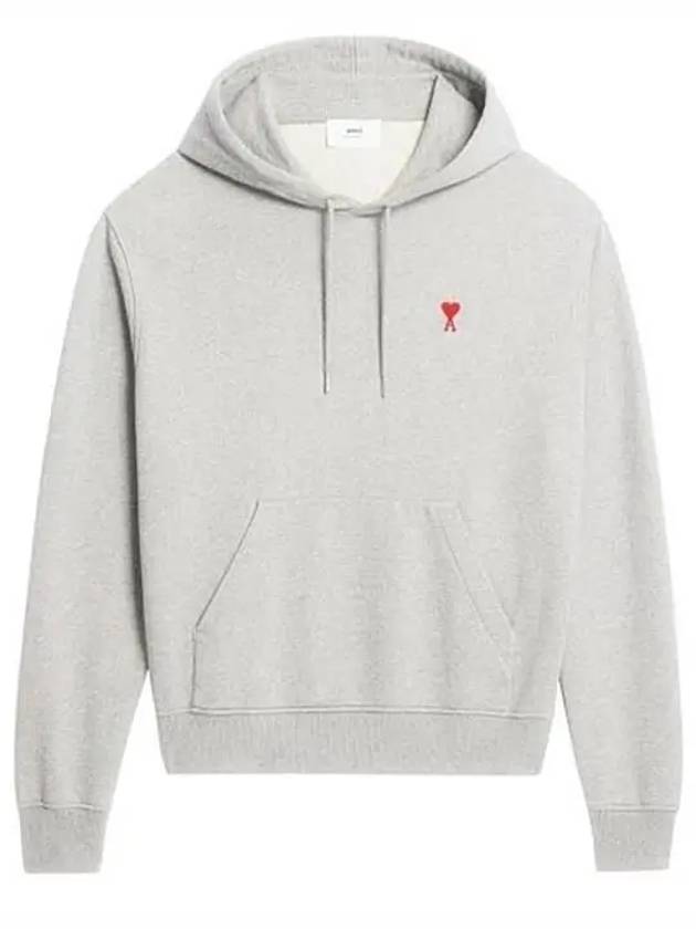 Heart Small Logo Hoodie Grey - AMI - BALAAN 4