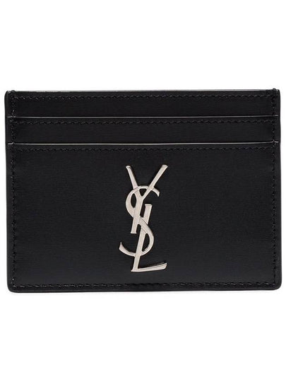 Monogram Card Case in Smooth Leather Black - SAINT LAURENT - BALAAN 2