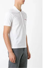 Men's Three Stripes Pocket Mercerized Short Sleeve Polo Shirt White - THOM BROWNE - BALAAN 5