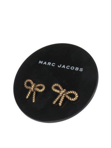 Ribbon Bow Rope Stud Earrings Gold - MARC JACOBS - BALAAN 1