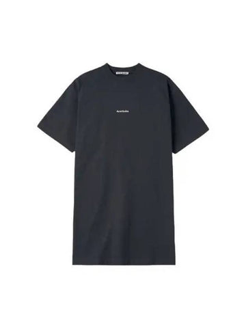 Logo short sleeve t shirt dress black - ACNE STUDIOS - BALAAN 1