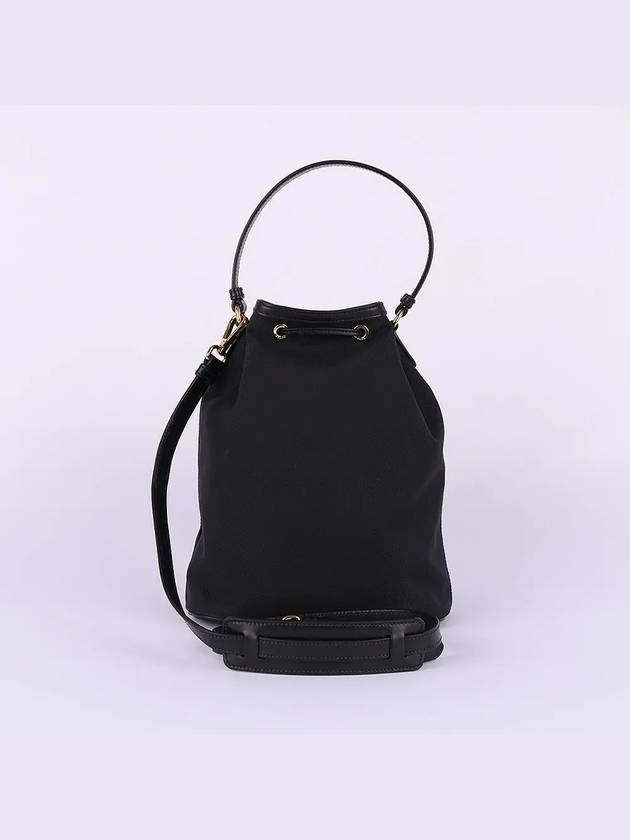 Jacquard Trim Large Bucket Bag Black - PRADA - BALAAN 3