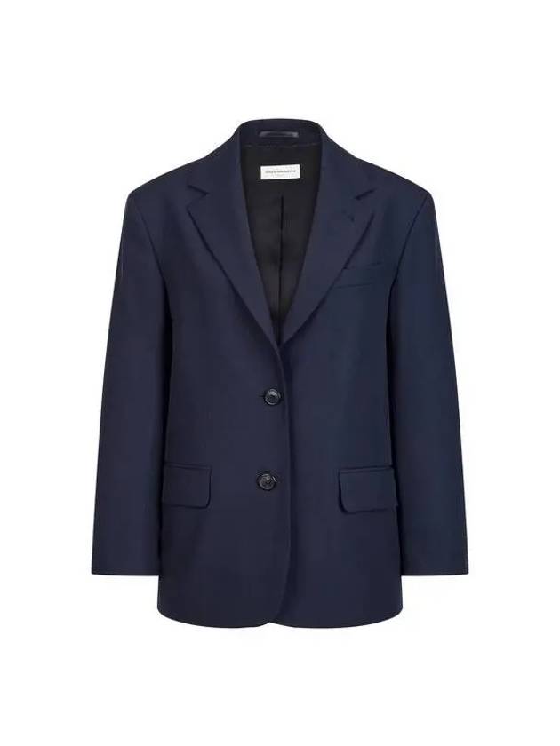 Women s wool no cheat single jacket navy - DRIES VAN NOTEN - BALAAN 1