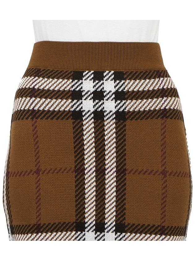 Check Jacquard Mini Pencil Skirt Brown - BURBERRY - BALAAN 7